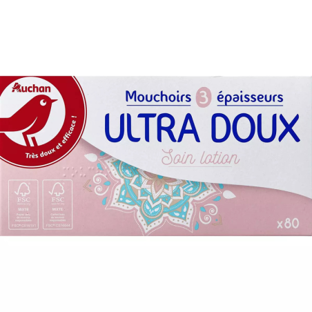 BOÎTE DE MOUCHOIRS ULTRA DOUX SOIN LOTION 3 ÉPAISSEURS 80 MOUCHOIRS. Faites confiance à Dakar Express pour vos livraisons à Dakar. Nous mettons tout en œuvre pour vous satisfaire.