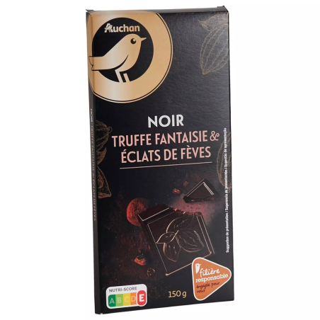 CHOCOLAT NOIR TRUFFE FANTAISIE ET ÉCLATS DE FÈVES 150G. À Dakar, Dakar Express est là pour vous livrer vos colis avec rapidité et soin. Nous nous adaptamos à vos besoins.