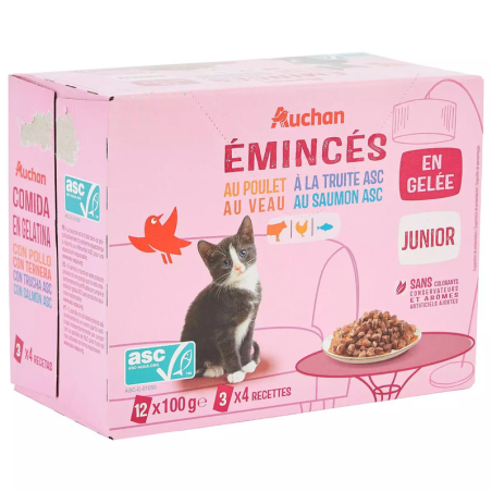 EMINCÉS EN GELÉE VIANDE ET POISSON POUR CHAT JUNIOR 12X100G. Profitez d'un service de livraison express à Dakar avec Dakar Express. Votre colis est en bonnes mains avec nous !