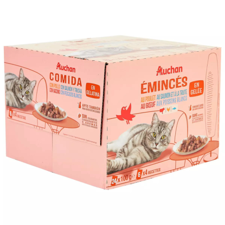 EMINCÉS EN GELÉE VIANDES ET POISSONS POUR CHAT 24X100G. Dakar Express, le service de livraison qui vous permet de vous concentrer sur l'essentiel. Nous nous chargeons du reste.