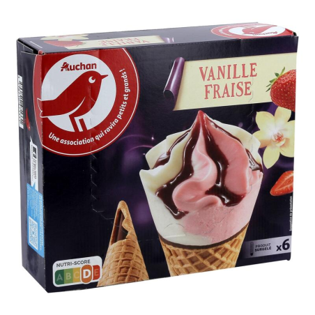 GLACE 6 CÔNES VANILLE ET FRAISE 421,8G. Dakar Express, le service de livraison qui allie rapidité et efficacité. Vos colis sont entre de bonnes mains.