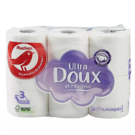 PAPIER TOILETTE ULTRA DOUX ET MOELLEUX X6 ROULEAUX CLASSIQUES. Faites confiance à Dakar Express pour vos livraisons à Dakar. Nous mettons tout en œuvre pour vous satisfaire.