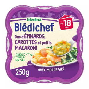 BLÉDICHEF REPAS BÉBÉ EPINARD CAROTTES  DÉS 18MOIS 250G. À Dakar, Dakar Express est le spécialiste de la livraison express. Nous nous engageons à vous livrer dans les délais les plus courts.