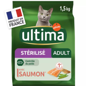 CROQUETTES POUR CHAT STÉRILISÉS AU SAUMON ULTIMA LE SAC DE 1,5KG. Dakar Express, le service de livraison qui allie rapidité et fiabilité. Faites confiance à nos équipes pour vos envois.