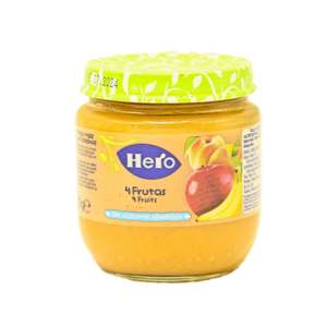 HERO BABY PETIT POT 4 FRUITS  ORANGE, POMME, BANANE ET PÈCHE  SANS SUCRES AJOUTÉ. À Dakar, Dakar Express est là pour vous livrer vos colis avec rapidité et soin. Nous nous adaptamos à vos besoins.