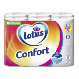 LOTUS CONFORT PAPIER TOILETTE AQUATUBE DOUX ET RÉSISTANT X12 ROULEAUX. Faites confiance à Dakar Express pour vos livraisons à Dakar. Nous mettons tout en œuvre pour vous satisfaire.