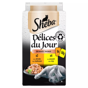 SHEBA DÉLICES DU JOUR SACHETS FRAÎCHEUR À LA VOLAILLE ET AUX POISSONS EN SAUCE. Dakar Express, le service de livraison qui allie rapidité et efficacité. Vos colis sont entre de bonnes mains.