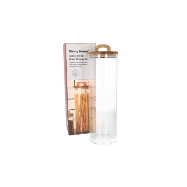 ACACIA Wood Verre de stockage de stockage 1800 ml