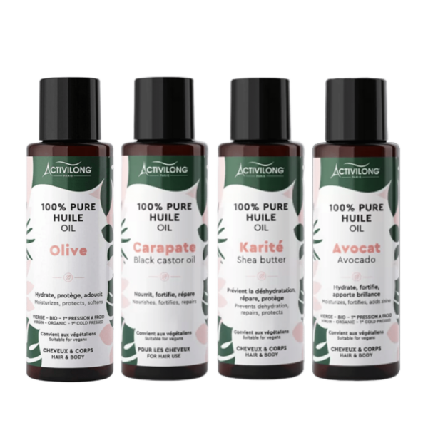 ACTIVILONG MES ESSENTIELS POUR BAIN HUILE : NOURRIT - FORTIFIE - PROTÈGE - RÉPARE - ACTIVE POUSSE