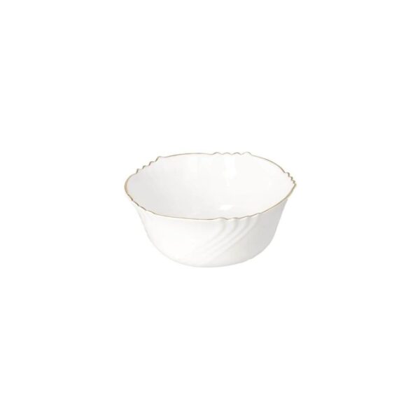 Bol de dessert rond avec bord de bande doré 14 cm