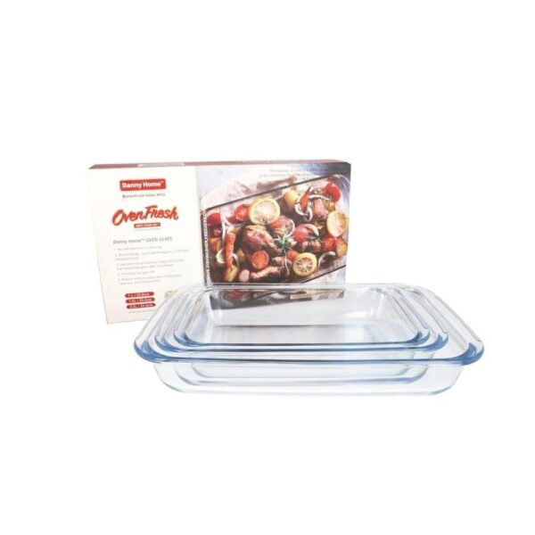 Borosilicate Rectangular Baking Pans 3pcs