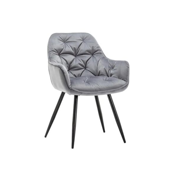 Chaise occasionnelle rembourrée en velours cerise gris