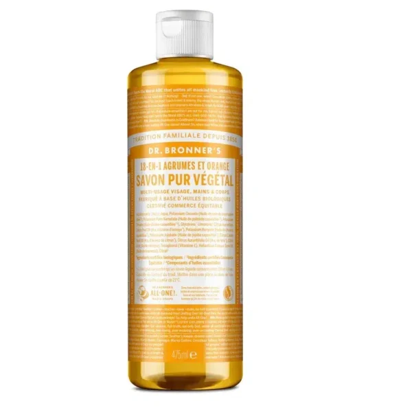 DR BRONNER'S AGRUMES SAVON LIQUIDE AGRUMES DE CASTILLE NATUREL 18 EN 1 457ML
