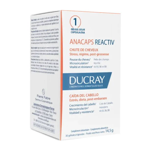 DUCRAY ANACAPS REACTIV ANTI CHUTE CHEVEUX 30 CAPSULES