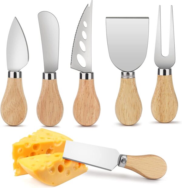 Ensemble Couteau a Fromage 6 pieces Manche Bois