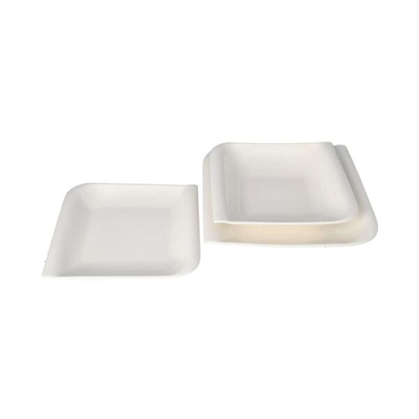 Ensemble de dîner en céramique carré blanc 18pcs