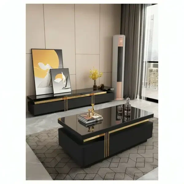 Ensemble Table 2 Pieces 6316 +¨Table tv 6316 noir