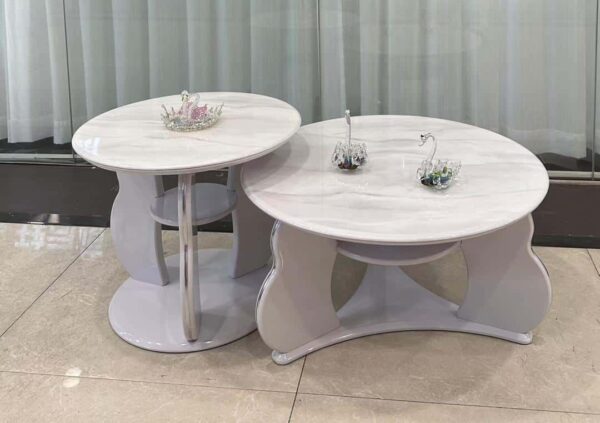 Ensemble Table 2 Pieces A26 blanc 90*90 ET 50*50