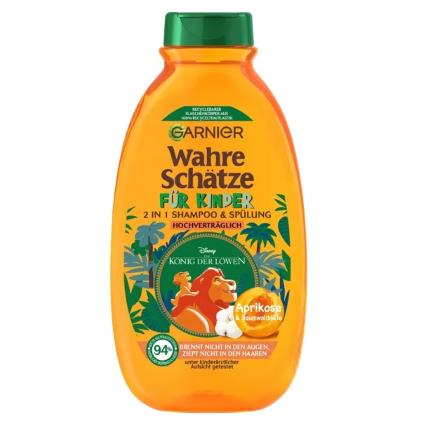 GARNIER ULTRA DOUX ENFANTS SHAMPOOING ENFANTS 2-EN-1 À L'ABRICOT ET FLEUR DE COTON 300 ML