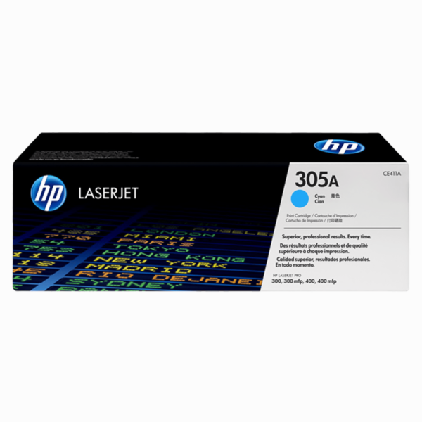 HP 305A (CE411A) Cartouche de toner HP LaserJet Bleu d’origine