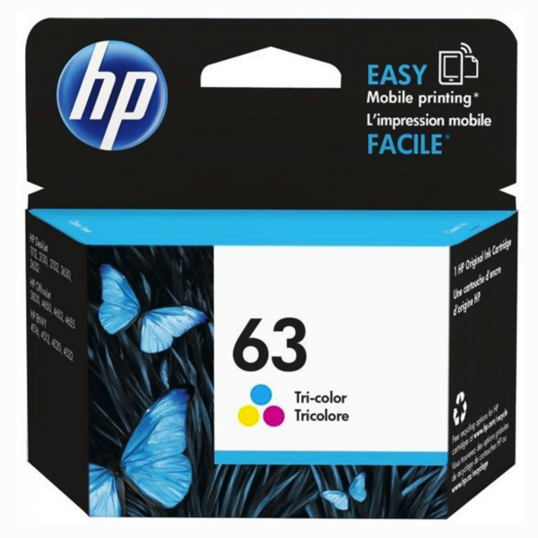 HP 63 cartouche d'encre trois couleurs authentique