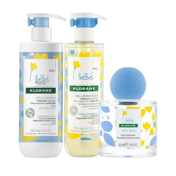 KLORANE LES ESSENTIELS POUR BÉBÉ LAIT 500ML + GEL DOUCHE 500ML + PARFUM
