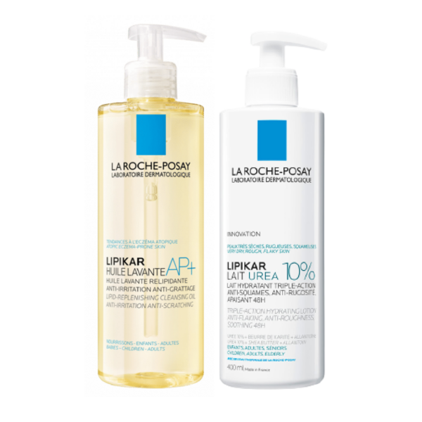 LA ROCHE POSAY DUO LIPIKAR PEAU LISSE HUILE DE DOUCHE + LAIT URÉA