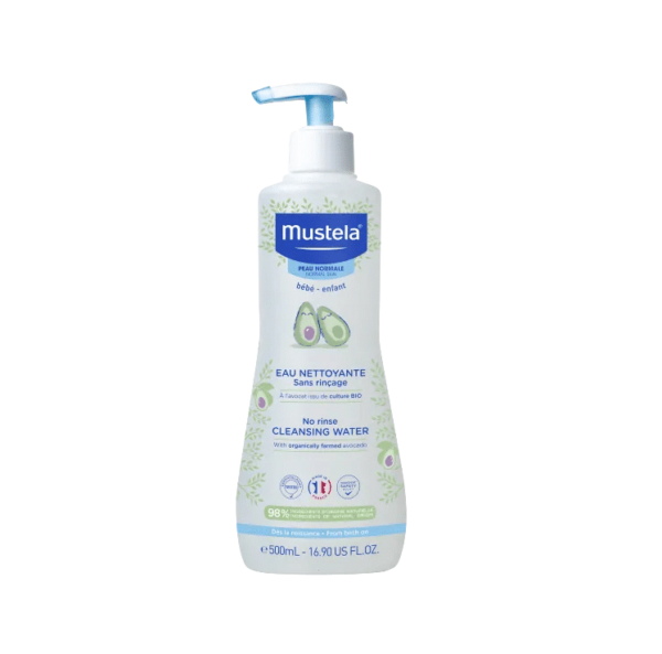 MUSTELA BÉBÉ - EAU NETTOYANTE À L'AVOCAT SANS RINÇAGE - PEAU NORMALE, 500ML