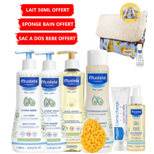 MUSTELA MA PREMIERE GAMME BÉBÉ + ÉPONGE BAIN ET SAC BÉBÉ OFFERT