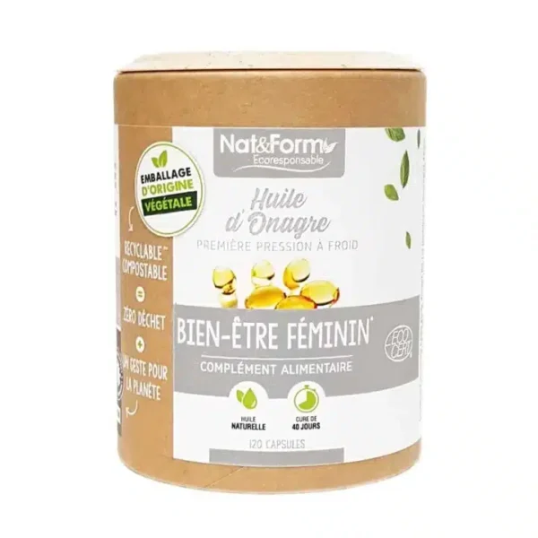 NAT & FORM COMPLÉMENT ALIMENTAIRE HUILE D'ONAGRE 120 CAPSULES