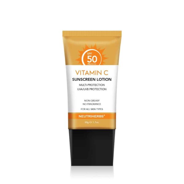 NEUTRIHERBS CRÈME SOLAIRE SPF50 ÉCLAIRCISSANTE ET ÉCLATANTE À LA VITAMINE C 50 ML