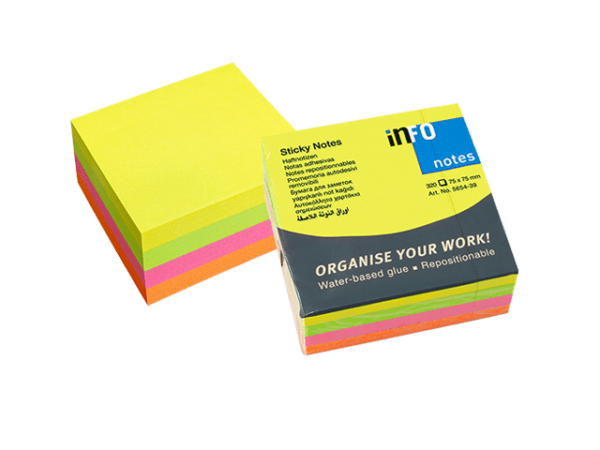 Papier Post-It En Couleur 75X75MM 3INX3IN