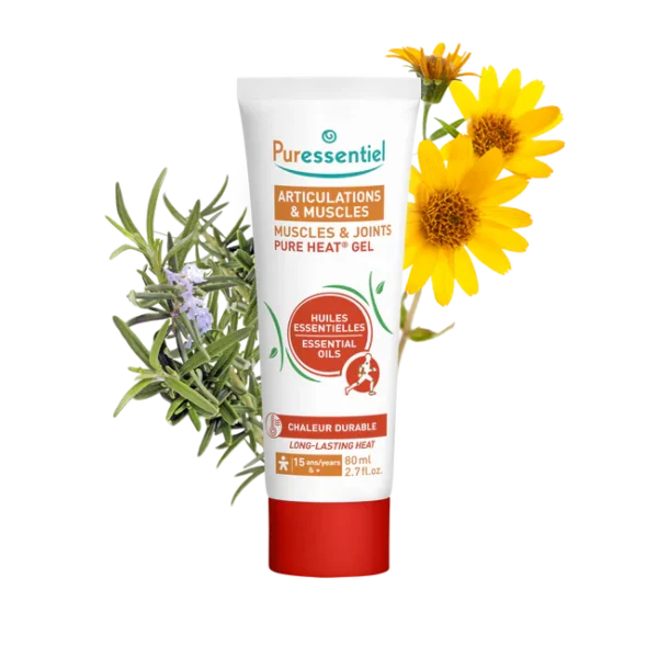PURESSENTIEL GELDE MASSAGE PURE HEAT® ARTICULATIONS & MUSCLES : SENSATION DE CHALEUR DURABLE POUR APAISER LES ZONES SENSIBLES ET DOULOUREUSES 80 ML