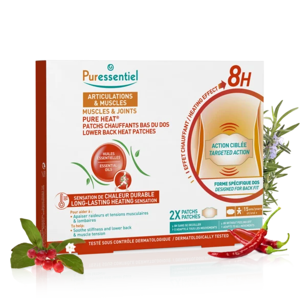 PURESSENTIEL PATCHS CHAUFFANTS BAS DU DOS PURE HEAT® ARTICULATIONS & MUSCLES 2 PATCHS