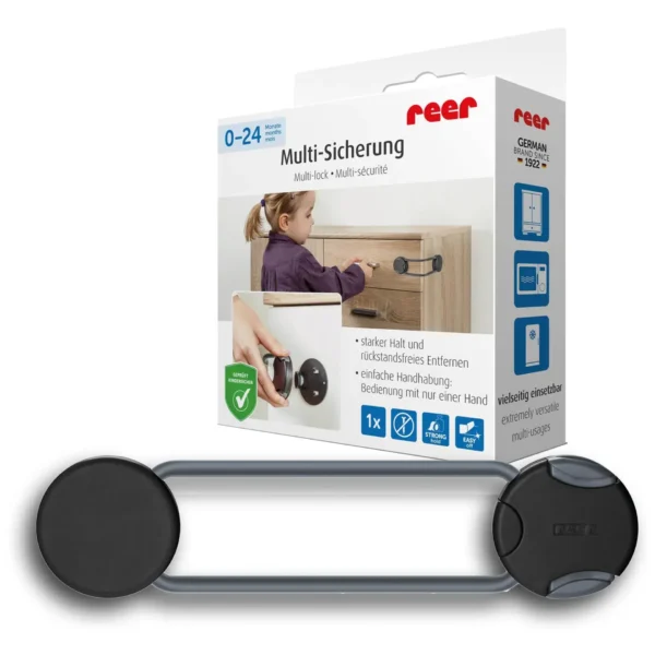 REER MULTIFUSIBLE ANTHRACITE POUR LA FERMETURE SÉCURISÉE DE MEUBLES ET OBJETS 1 PIECE
