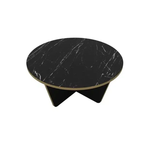 Table Basse Large En Marbre Noir