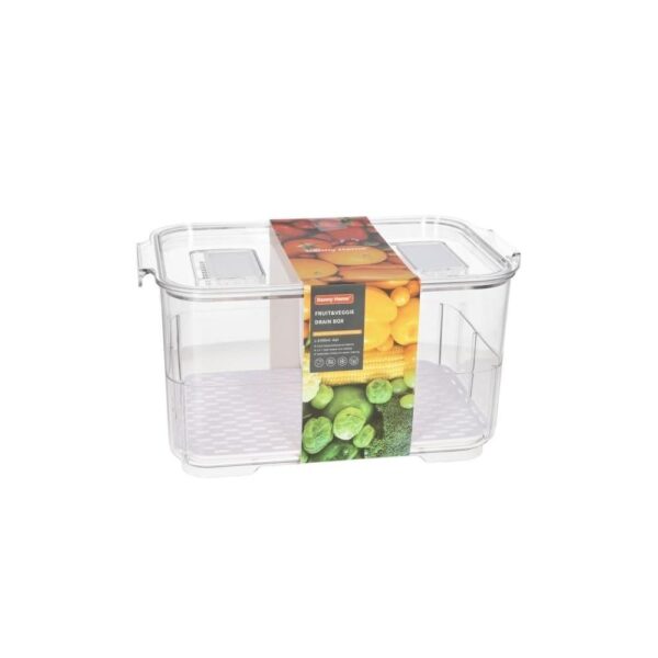 2 In 1 Plastique clair en plastique rectangulaire Recordage des fruits et végétaires Boîte de rangement 276cm 726G